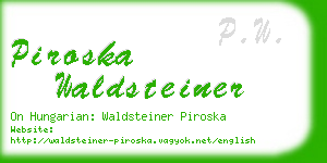 piroska waldsteiner business card